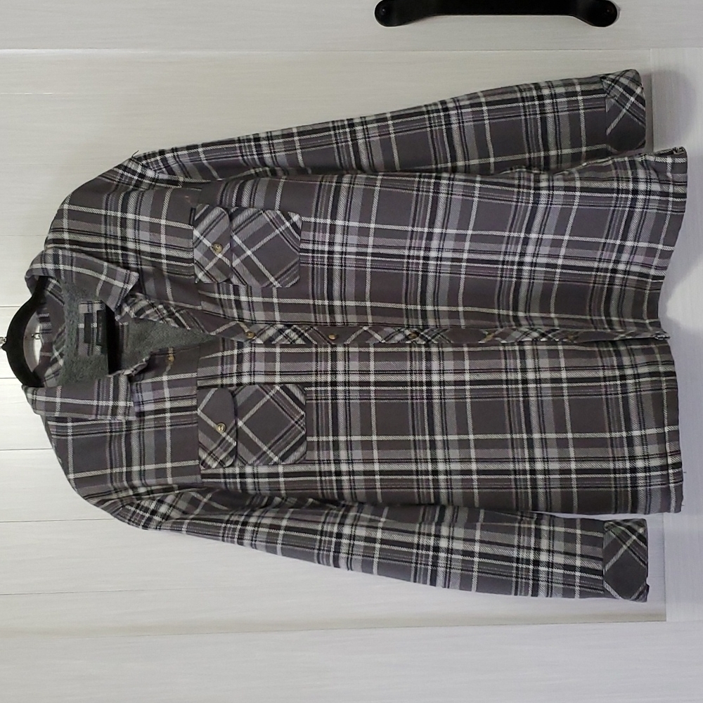 O'Neill Gray Plaid Lightweight Shirt Jacket